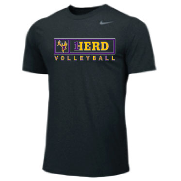 1Herd Black Volleyball T-Shirt